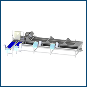 Submerged oyster sorting machine with consecutive gratings