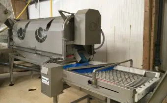 Laveuse à moules + Calibreuse à moules à rouleaux coniques