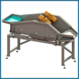 Vibrating sorting machine with consecutive gratings